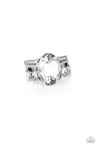 Shine Bright Like A Diamond - White Ring - Paparazzi Accessories - All That Sparkles XOXO