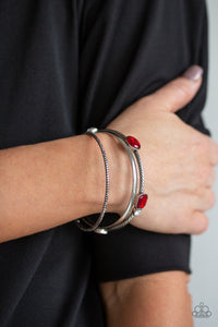 City Slicker Sleek - Red Bangle Bracelet - Paparazzi Accessories - All That Sparkles XOXO