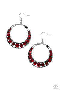 Ka-POW Dazzle - Red Earrings - Paparazzi Accessories - All That Sparkles XOXO