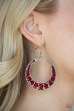 Load image into Gallery viewer, Ka-POW Dazzle - Red Earrings - Paparazzi Accessories - All That Sparkles XOXO