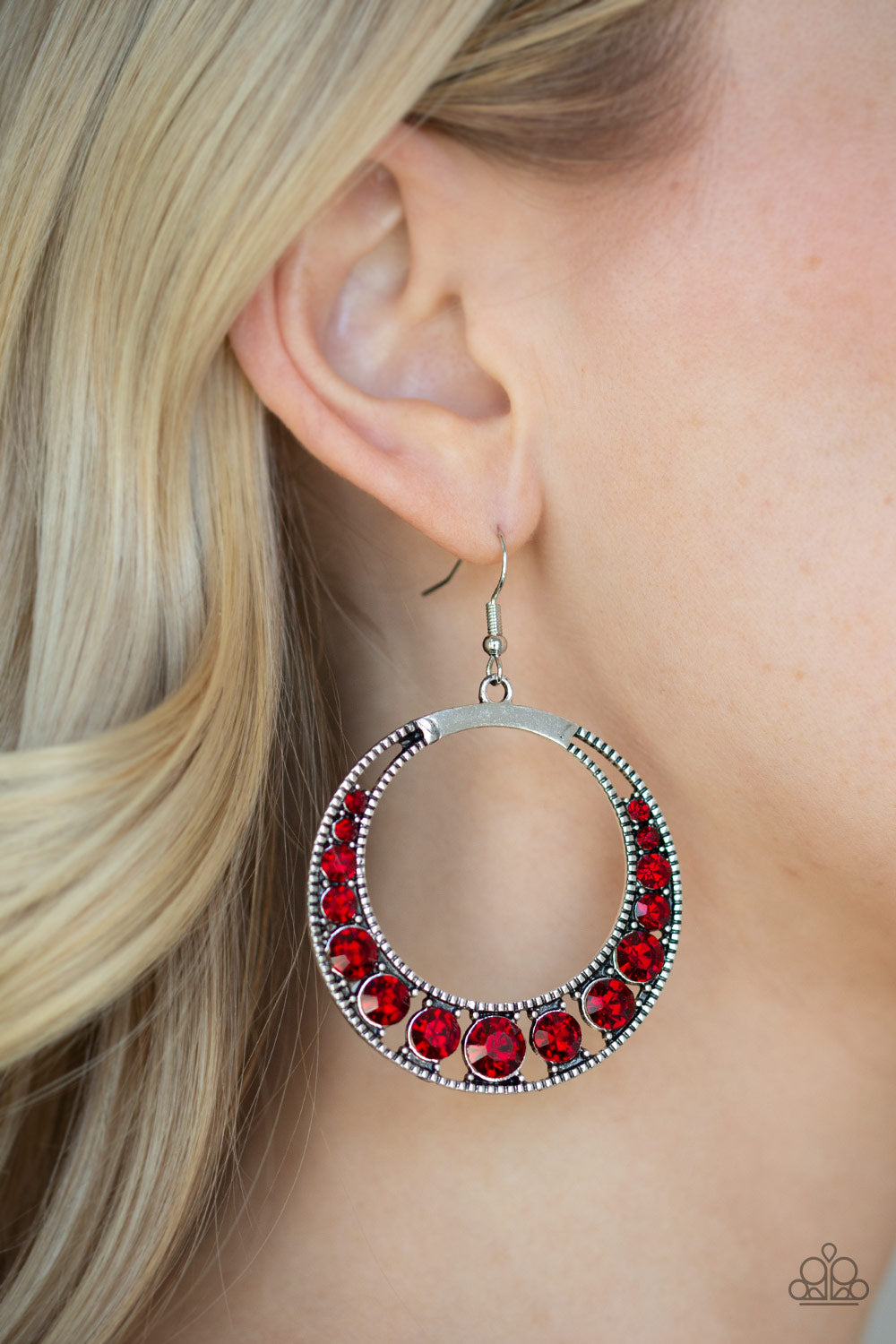 Ka-POW Dazzle - Red Earrings - Paparazzi Accessories - All That Sparkles XOXO