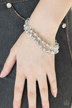 Load image into Gallery viewer, Millennial Grandeur - Silver and Hematite Crystal Bead Stretchy Bracelet  - Paparazzi Accessories - All That Sparkles Xoxo 