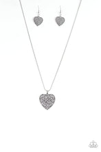 Load image into Gallery viewer, Look Into Your Heart - Silver Filigree Heart Necklace - Paparazzi Accessories
