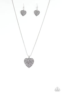 Look Into Your Heart - Silver Filigree Heart Necklace - Paparazzi Accessories