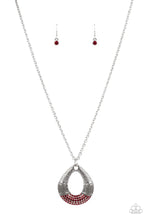 Load image into Gallery viewer, Glitz and grind - Red Rhinestone Teardrop Necklace - Paparazzi Accessories