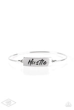Load image into Gallery viewer, Hustle Hard - Silver &quot;Hustle&quot; Bangle Bracelet - Paparazzi Accessories