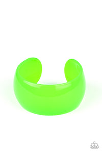 Fluent in Flamboyance - Green Acrylic Cuff Bracelet - Paparazzi Accessories - All That Sparkles Xoxo 