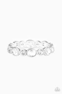 Still GLOWING Strong - White Rhinestone Stretchy Bracelet - Paparazzi Accessories