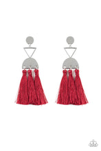Load image into Gallery viewer, Tassel Trippin - Red Fringe Earrings - Paparazzi Accessories - All That Sparkles XOXO