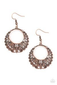 Grapevine Glamorous - Copper Filigree Earrings - Paparazzi Accessories
