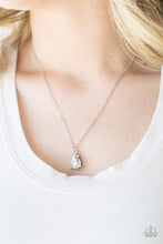 Load image into Gallery viewer, Classy Classicist - White Rhinestone Teardrop Necklace - Paparazzi Accessories