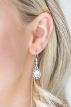 Load image into Gallery viewer, Classy Classicist - White Rhinestone Teardrop Necklace - Paparazzi Accessories