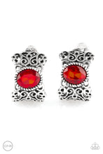 Load image into Gallery viewer, Glamorously Grand Duchess - Red Rhinestone Clip-On Earrings - Paparazzi Accessories