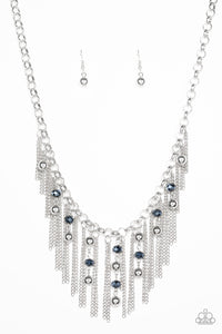 Ever Rebellious - Blue Metallic Bead and Chain Necklace - Paparazzi Accessories