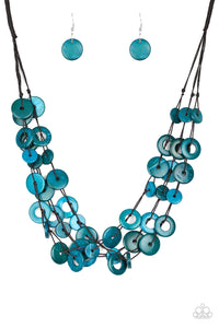 Wonderfully Walla Walla - Blue Wood Bead Necklace - Paparazzi Accessories