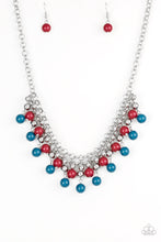 Load image into Gallery viewer, Friday Night Fringe - Multi Blue, Red, and Silver Bead Necklace - Paparazzi Accessories