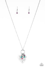 Load image into Gallery viewer, Romeo Romance - Multi Colored Pearl Bead and Filigree Heart Necklace - Paparazzi Accessories
