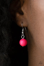 Load image into Gallery viewer, Summer Showdown - Pink Bead and Silver Teardrop Necklace - Paparazzi Accessories