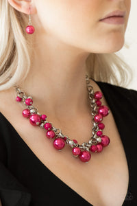 The Upstater - Pink and Silver Pearls Necklace - Paparazzi Accessories - All That Sparkles XOXO