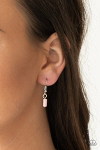 Key Keynote - Pink Bead and Key Tiered Necklace - Paparazzi Accessories