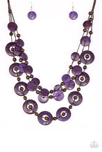 Load image into Gallery viewer, Catalina Coastin - Purple and Brown Wooden Bead Necklace - Paparazzi Accessories