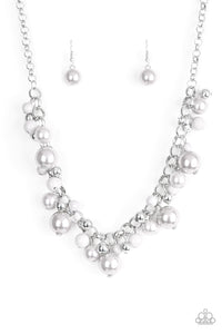The Upstater - Silver Pearl Bead Necklace - Paparazzi Accessories