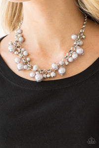 The Upstater - Silver Pearl Bead Necklace - Paparazzi Accessories