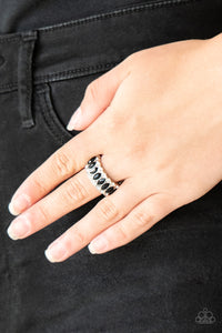 Radical Riches - Black and White Rhinestone Ring - Paparazzi Accessories - All That Sparkles XOXO