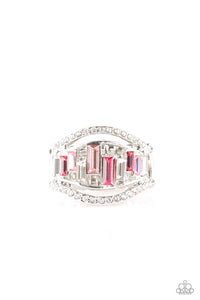 Treasure Chest Charm - Pink Rhinestone Ring - Paparazzi Accessories