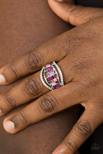 Load image into Gallery viewer, Treasure Chest Charm - Purple and White Rhinestone Ring - Paparazzi Accessories