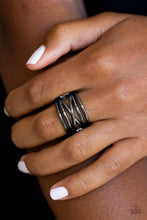 Load image into Gallery viewer, Way Wayward - Black Gunmetal Ring - Paparazzi Accessories - All That Sparkles XOXO