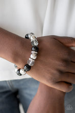 Load image into Gallery viewer, Camera Chic - Black, Silver, and Smoky Crystal Bead Stretchy Bracelet - Paparazzi Accessories - All That Sparkles Xoxo 