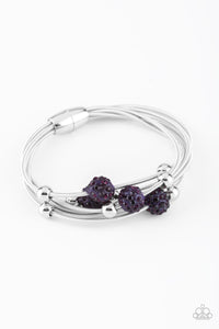 Marvelously Magnetic - Purple Bead and Rhinestone Magnetic Bracelet - Paparazzi Accessories - All That Sparkles XOXO