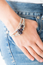 Load image into Gallery viewer, Marvelously Magnetic - Purple Bead and Rhinestone Magnetic Bracelet - Paparazzi Accessories - All That Sparkles XOXO