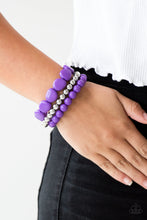 Load image into Gallery viewer, Color Venture - Purple Stretchy Bracelet - Paparazzi Accessories - All That Sparkles XOXO