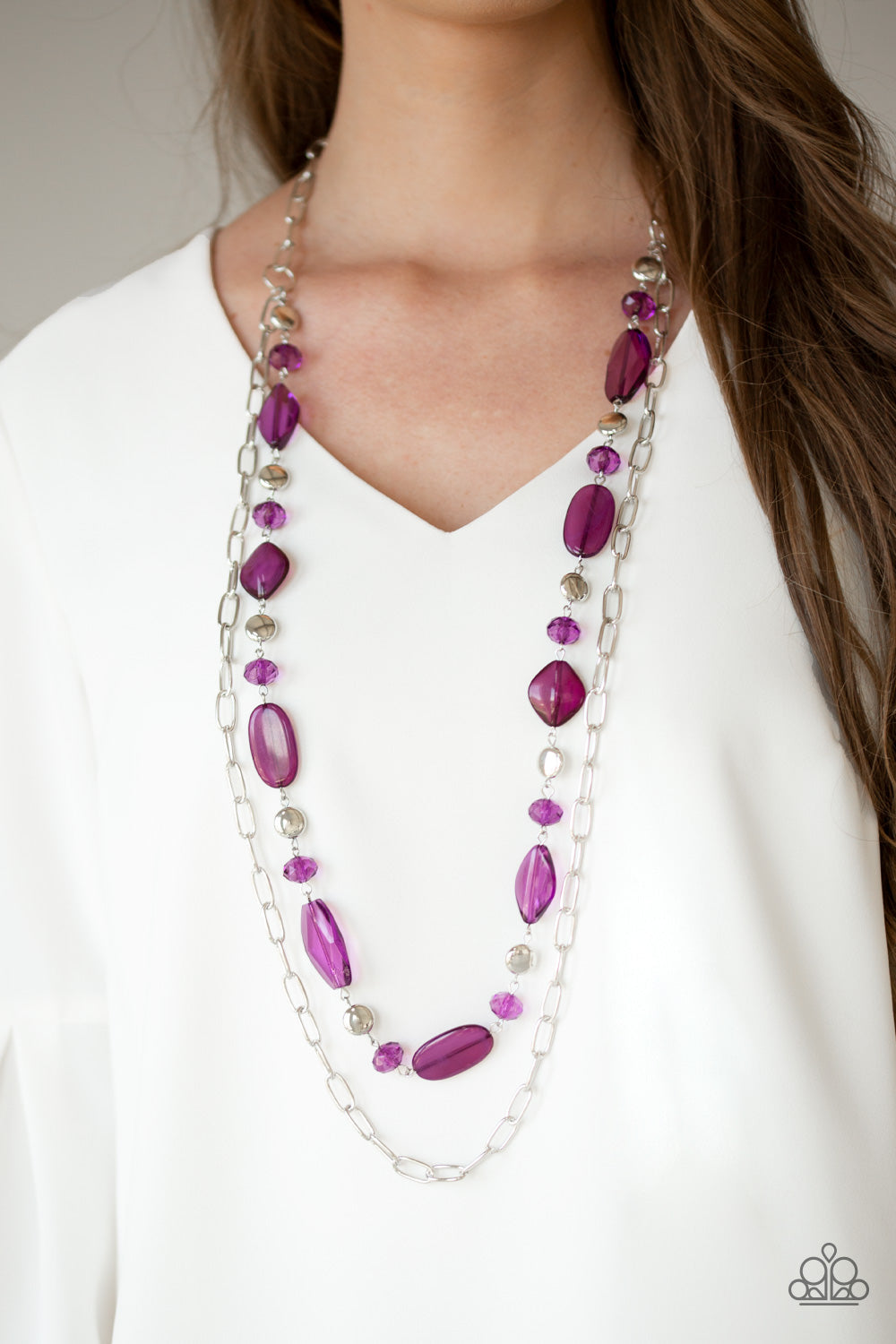 Purple bead top necklace paparazzi
