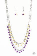 Load image into Gallery viewer, Dainty Distraction - Purple and Yellow Beaded Necklace - Paparazzi Accessories
