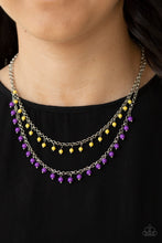 Load image into Gallery viewer, Dainty Distraction - Purple and Yellow Beaded Necklace - Paparazzi Accessories
