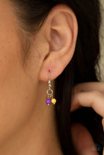 Load image into Gallery viewer, Dainty Distraction - Purple and Yellow Beaded Necklace - Paparazzi Accessories