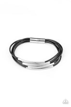 Load image into Gallery viewer, Power CORD - Black Cord and Silver Bead Magnetic Bracelet - Paparazzi Accessories 