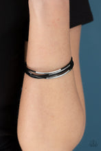 Load image into Gallery viewer, Power CORD - Black Cord and Silver Bead Magnetic Bracelet - Paparazzi Accessories 