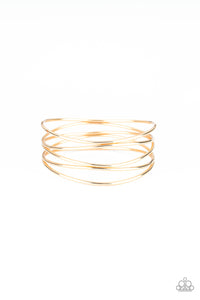 Showstopping Sheen - Gold Bangle Bracelet - Paparazzi Accessories - All That Sparkles XOXO