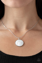 Load image into Gallery viewer, Shimmering Seashores - White Shell-Like Pendant Necklace - Paparazzi Accessories - All That Sparkles Xoxo 
