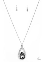 Load image into Gallery viewer, Notorious Noble - Silver Rhinestone Teardrop Necklace - Paparazzi Accessories