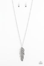 Load image into Gallery viewer, Sky Quest - Silver Feather Necklace - Paparazzi Accessories - All That Sparkles XOXO