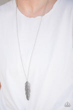 Load image into Gallery viewer, Sky Quest - Silver Feather Necklace - Paparazzi Accessories - All That Sparkles XOXO