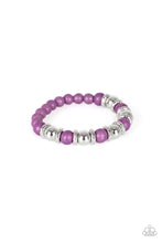 Load image into Gallery viewer, Across the Mesa - Purple and Silver Bead Stretchy Bracelet - Paparazzi Accessories - All That Sparkles Xoxo 