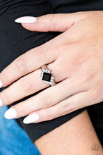 Load image into Gallery viewer, Wallstreet Winner - Black and White Rhinestone Ring - Paparazzi Accessories - All That Sparkles XOXO