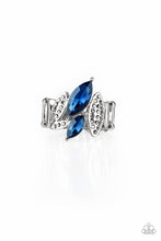 Load image into Gallery viewer, Stay Sassy - Blue and Silver Rhinestone Ring - Paparazzi Accessories