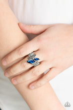 Load image into Gallery viewer, Stay Sassy - Blue and Silver Rhinestone Ring - Paparazzi Accessories